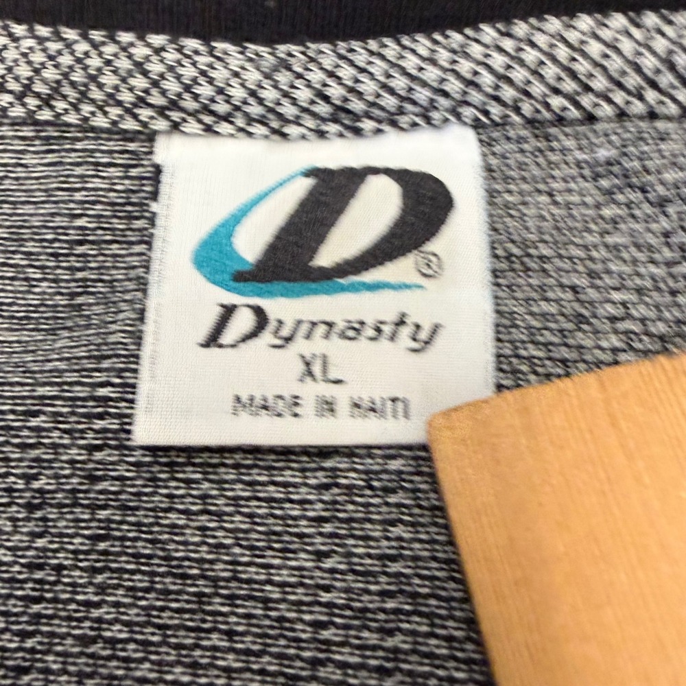 Dynasty Washington Redskins Polo Shirt Mens XL Grey Black Textured Knit Vintage - Picture 3 of 7